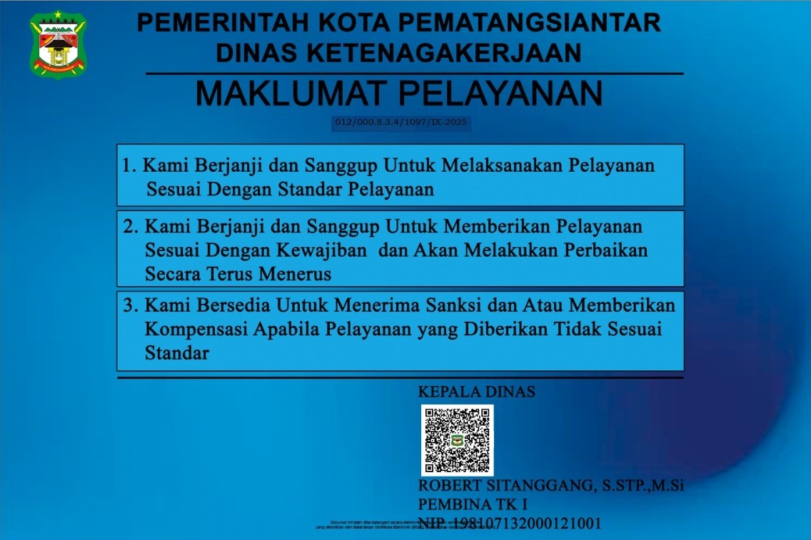 MAKLUMAT PELAYANAN DISNAKER