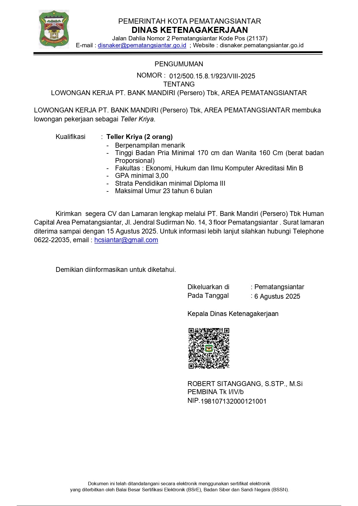 LOWONGAN KERJA