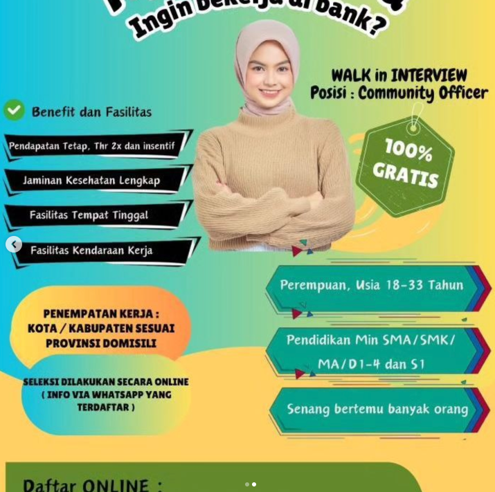 Lowongan kerja!!! Ayo daftarkan segera...